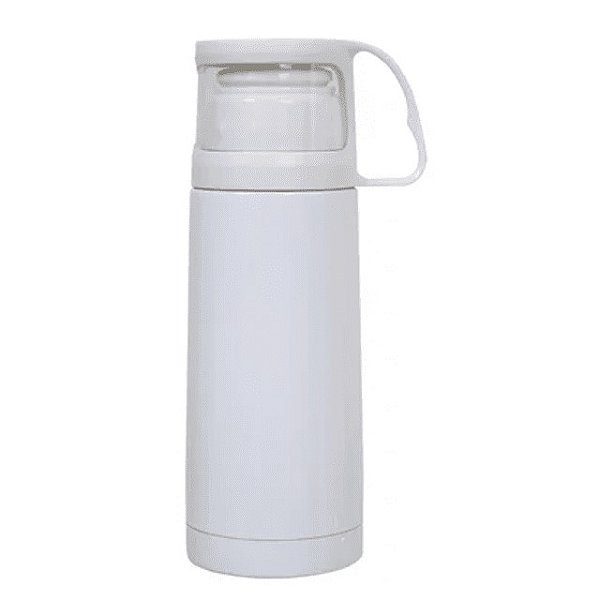 GARRAFA INOX DE CAFÉ SUBLIMÁTICA BRANCA 500ml