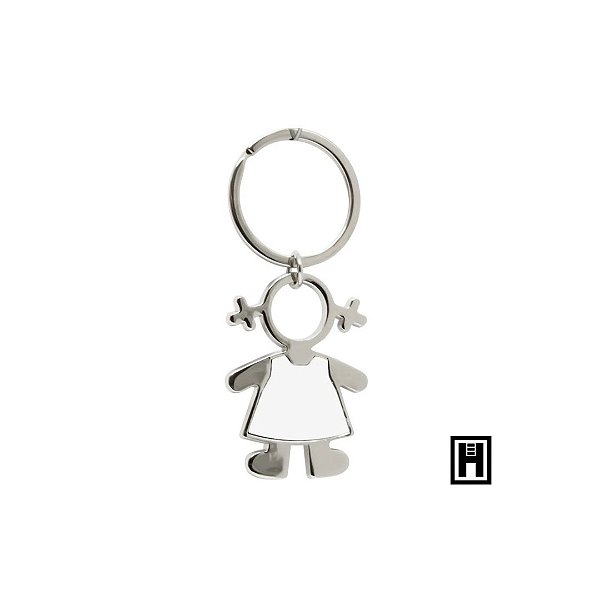 Chaveiro Inox Formato Menina