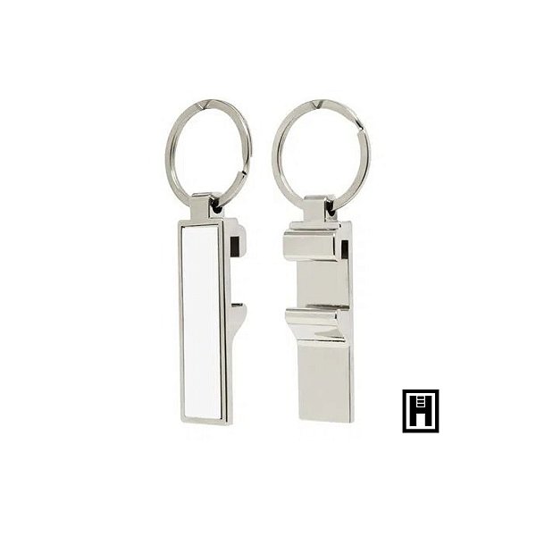 Chaveiro Inox Retangular Abridor de Garrafa