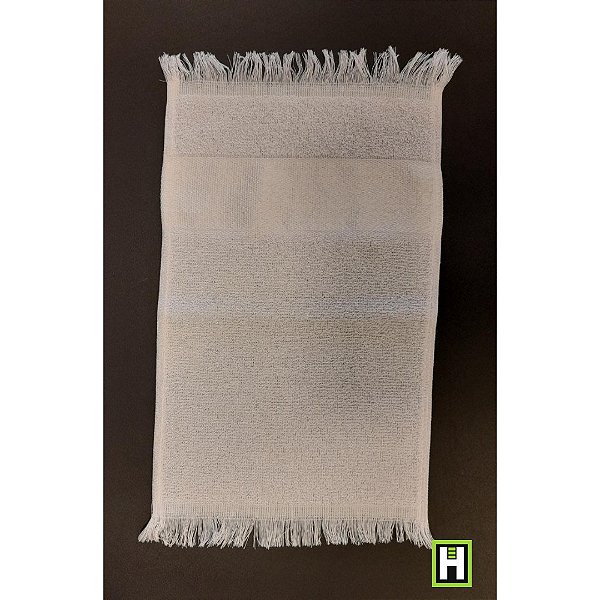 Toalha de Mão 23cm x 33cm c/ Franja na Cor Branca para Sublimação