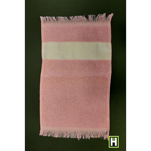 Toalha de Mão 23cm x 33cm c/ Franja na Cor Rosa para Sublimação