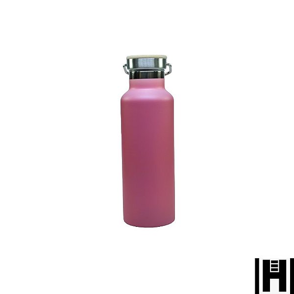 GARRAFA AÇO INOX TAMPA BAMBU - TÉRMICA ROSA ESCURO - 600 ML
