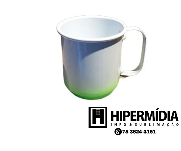 Caneca Alumínio Degradê Verde - 400 ml