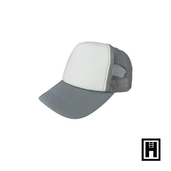 Boné Trucker Liso Cinza p/ Sublimação