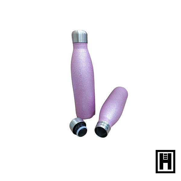 Garrafa Térmica  Glitter Inox 500ml Roxo