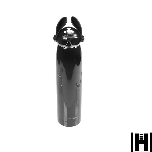 GARRAFA INOX DOG - TÉRMICA - PRETA 320 ML