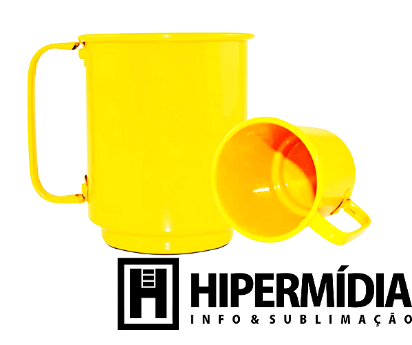 Caneca Alumínio Amarelo 400ml
