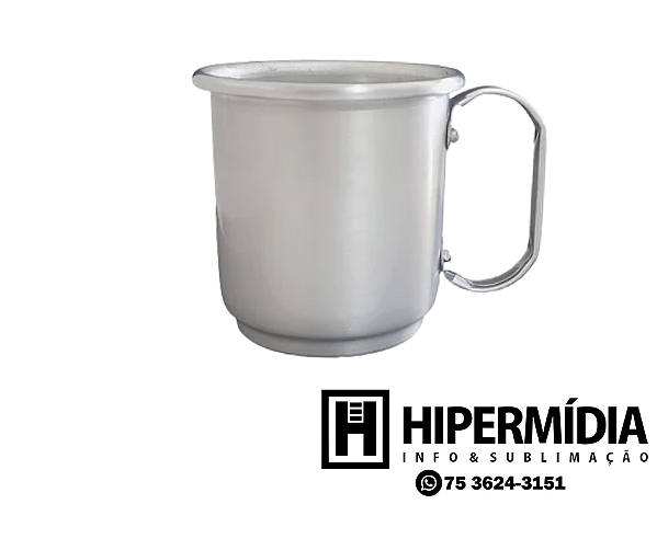 Caneca Alumínio Prata Fosca - 400ml