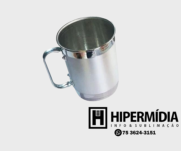 Caneca Alumínio Prata Tarja -  500ml