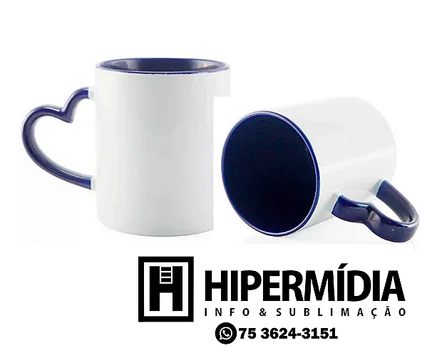 Caneca Alça Coração Azul Escuro