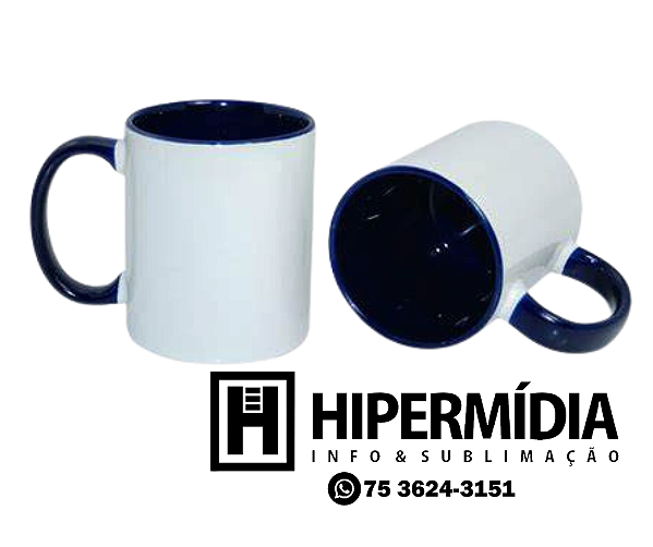 Caneca Alça/Interior Azul Escuro