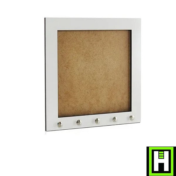 KIT MOLDURA MDF PORTA CHAVE BRANCO 15X15