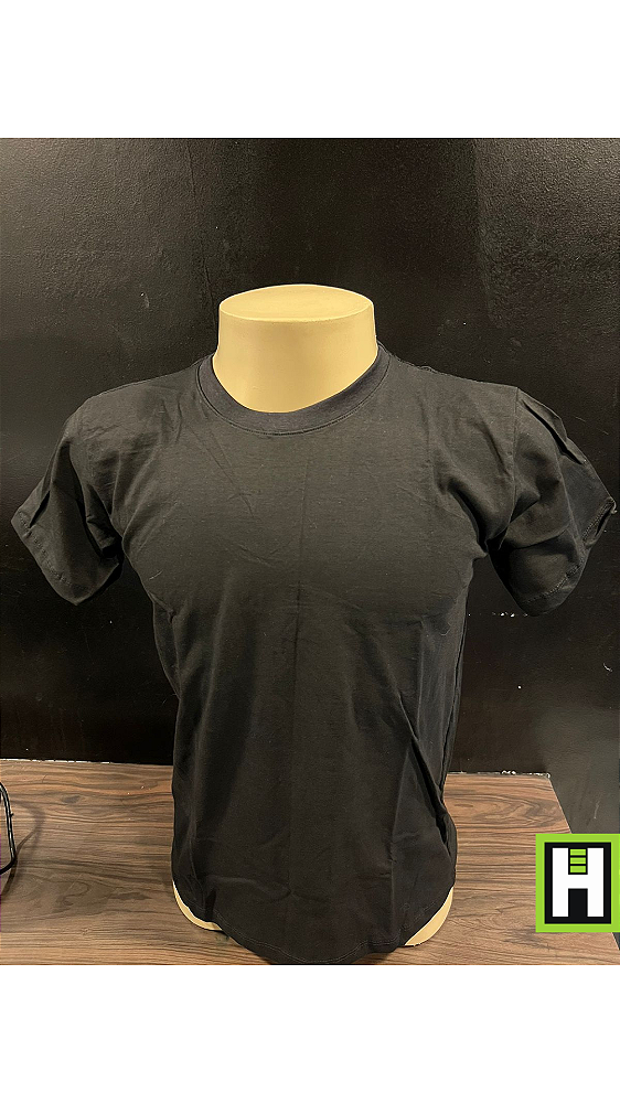 CAMISA ALGODÃO PRETA TAM 16 ANOS