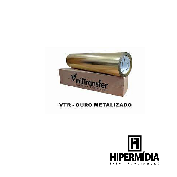 Filme De Recorte - Metalizado Ouro - Vinil Transfer - Themocolante - 1m X 48cm - VINIL TRANSFER