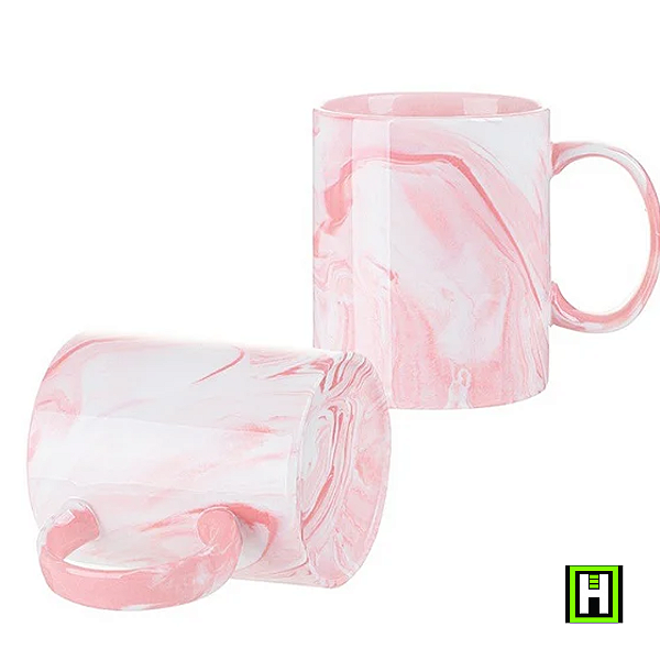 Caneca Porcelana Marmore Rosa - 325ML