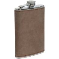 Cantil em Aço Inox com Capa em Courino Cinza inox 240ml - Sublimação