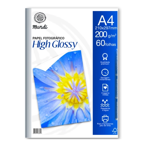 Papel Foto 200 Gramas 20 Folhas A4