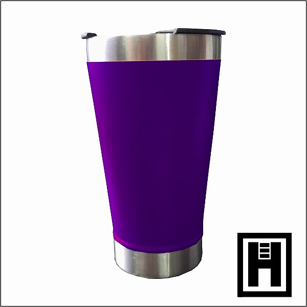 Copo Térmico Metal Tampa Abridor  420ml - Vinho Fosco