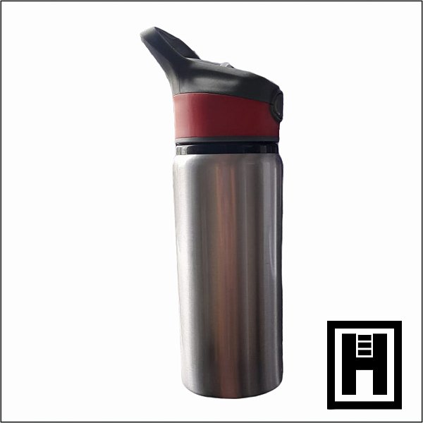 SQUEEZE ALUM PRATEADO TAMP VERMELHO 600ml