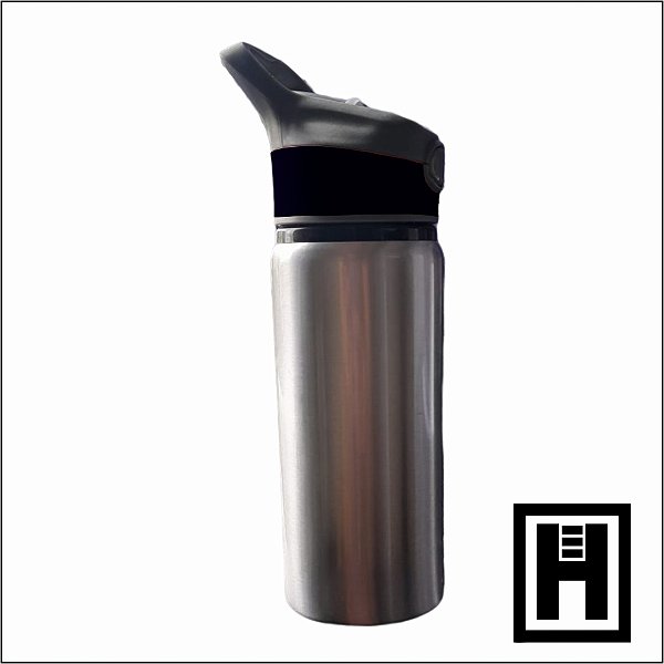 SQUEEZE ALUM PRATEADO TAMP PRETO 600ml