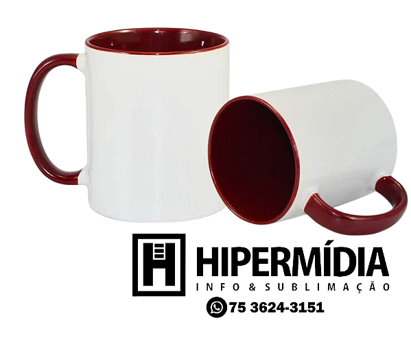 Caneca Alça/Interior Vinho