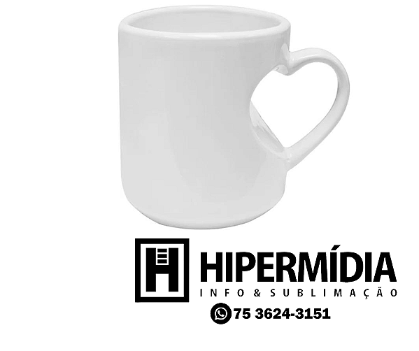 Caneca Alça/Corpo Coração Branca