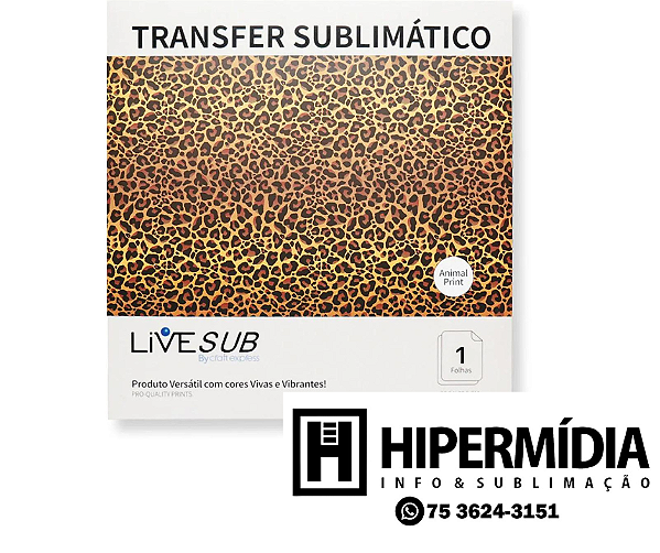 Transfer Sublimático Live Craft - Animal Print Onça 30,5x30,5 - 1 folha