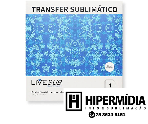 Transfer Sublimático Live Craft - Floral Retro Azul 30,5x30,5 - 1 folha