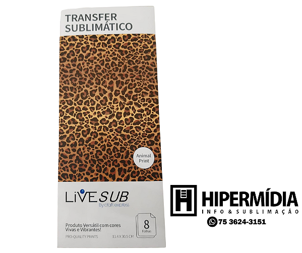 Transfer Sublimático Live Craft - Animal Print 11,4x30,5 - 1 folha