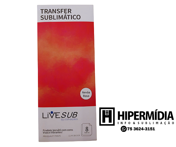 Transfer Sublimático Live Craft - Nevóa Rosa 11,4x30,5 - 1 folha