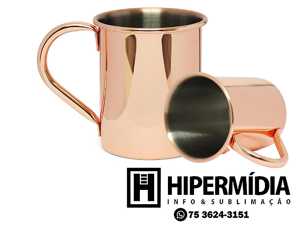 Caneca de Inox para Sublimação Moscow Mule Rosé - 400ml