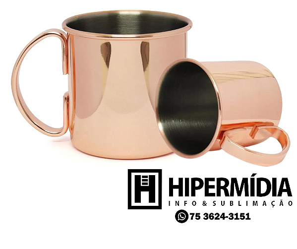 Caneca de Inox para Sublimação Moscow Mule Rosé - 325ml