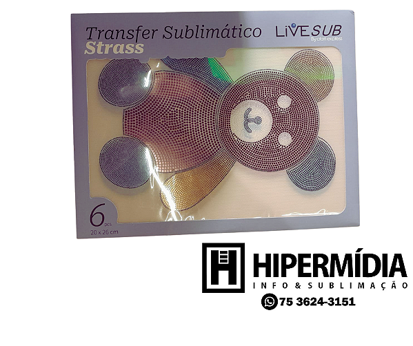Transfer Sublimático Strass Live Craft Express - Urso Grande 1 Folha