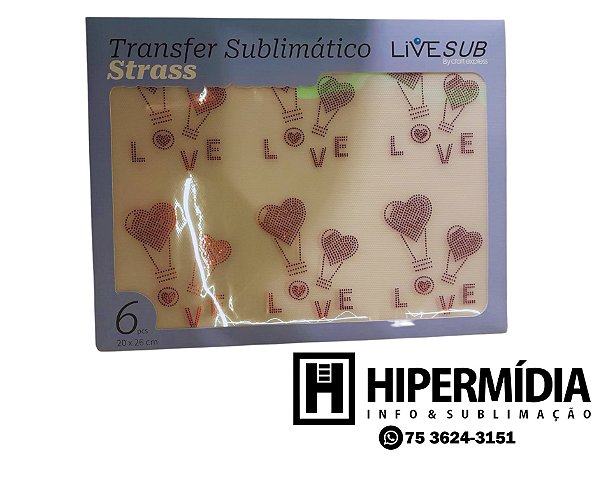 Transfer Sublimático Strass Live Craft Express - Amor 1 Folha