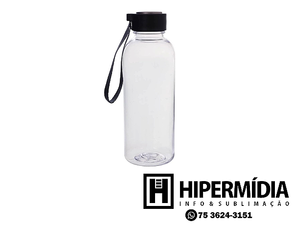Garrafa Plástica Tampa/Alça Preta - 650ml
