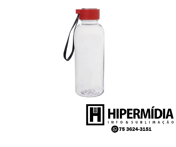 Garrafa Plástica Tampa/Alça Vermelha - 650ml