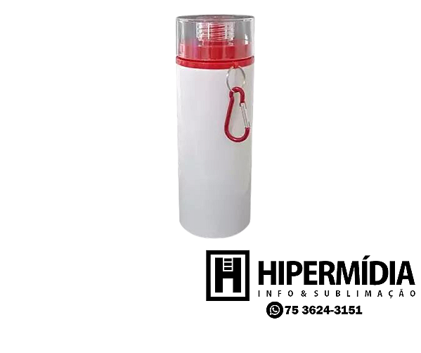 Squeeze Alumínio Tampa Acrílica/Vermelha - 600ml