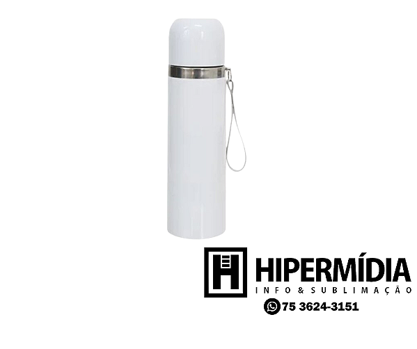 Garrafa Térmica Inox Tampa Click Branca - 500ml