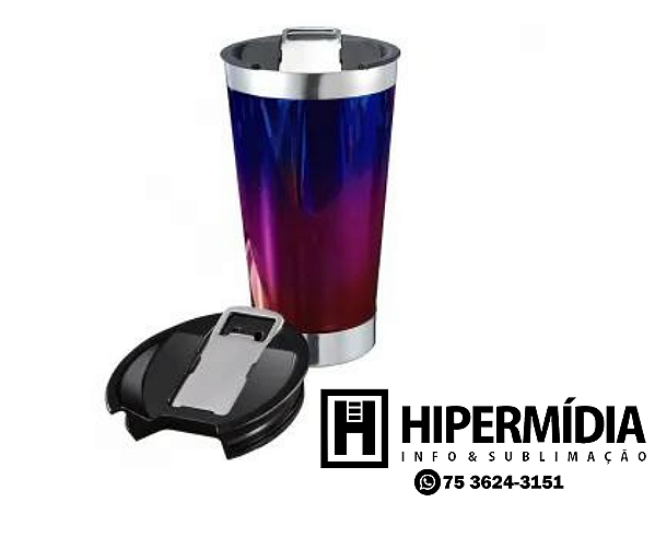 Copo Stanley Cromado Tampa Abridor  420ml - Colorido
