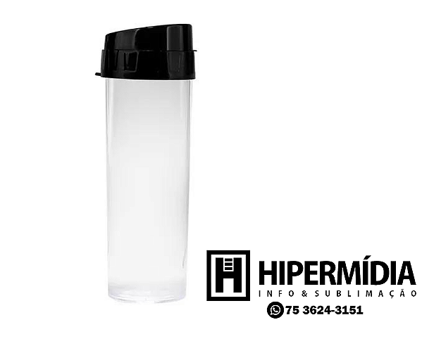 Garrafa Acqua Bio Cristal - Tampa Preta 450ml