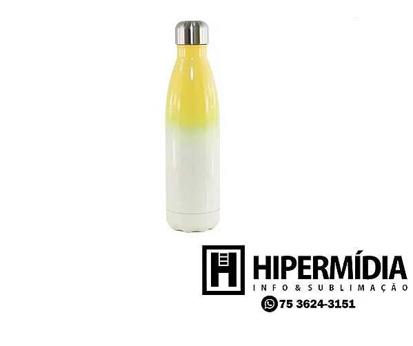 Garrafa Inox Cola Degradê Amarela - 500ml