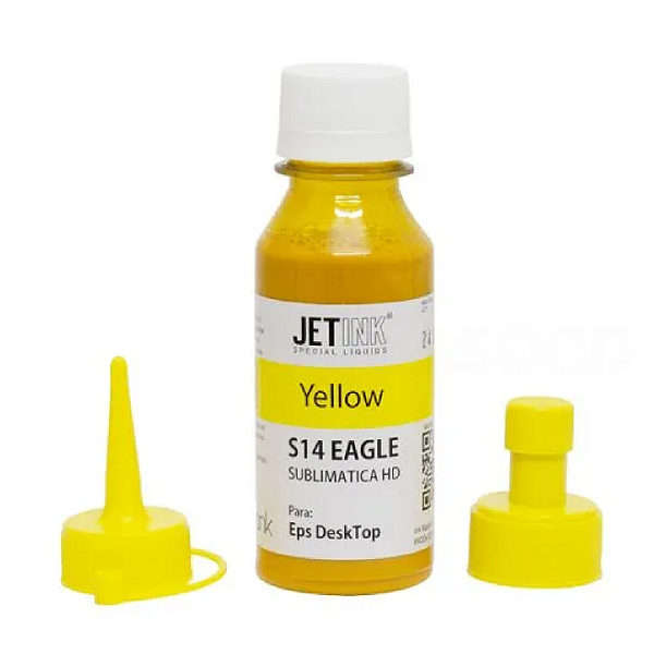 Tinta Sublimatica Original Jet Ink Hd S14 EAGLE 100ml - Amarelo c/ Bico Válvula