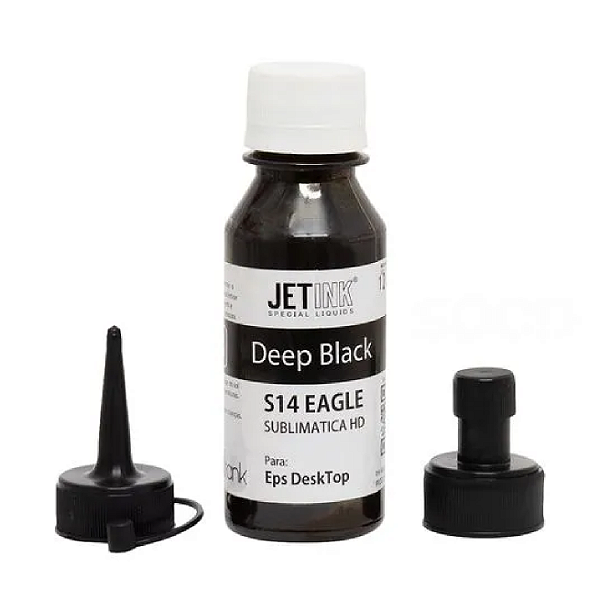 Tinta Sublimatica Original Jet Ink Hd S14 EAGLE 100ml - Preto c/ Bico Válvula