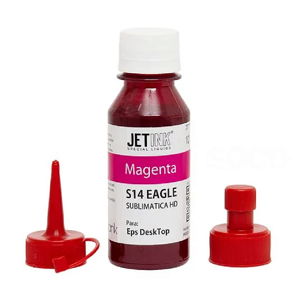 Tinta Sublimatica Original Jet Ink Hd S14 EAGLE 100ml - Magenta c/ Bico Válvula