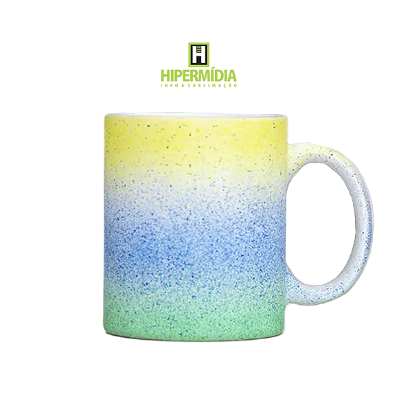 Caneca Porcelana Branca Splash Tri Color