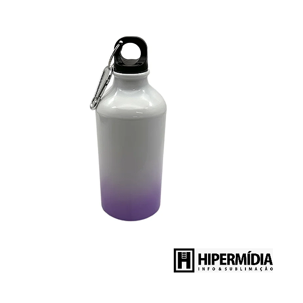 SQUEEZE MOSQUETÃO DEGRADÊ BAIXO ROXA 500ML