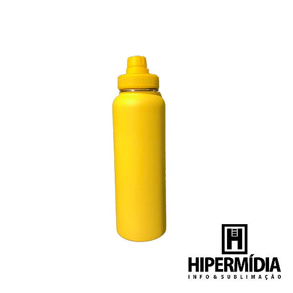 Garrafa Inox Térmica Amarela ML-6227 Polida 1,2L