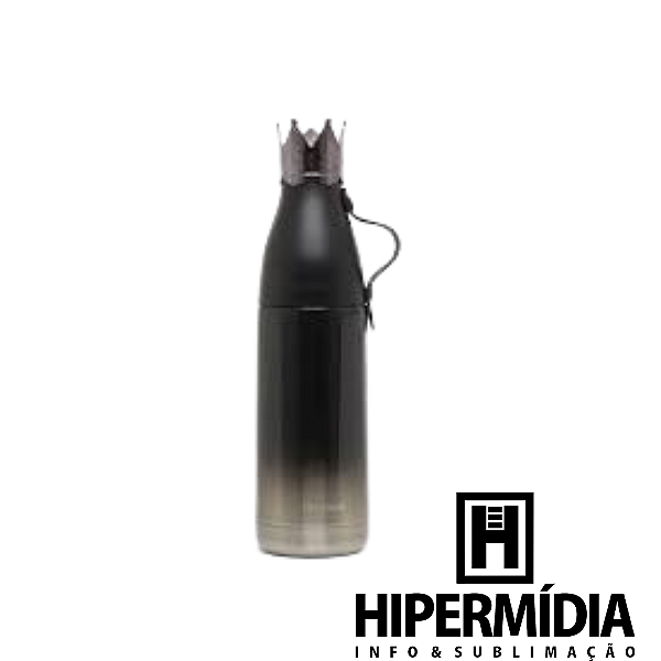 Garrafa Térmica Coroa Inox 350ml Preta