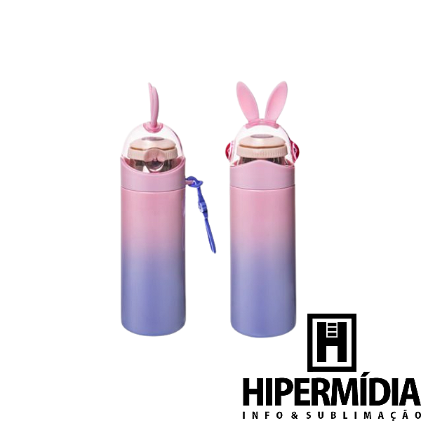 Garrafa Térmica Inox Coelhinho Rosa/Roxo 350ml