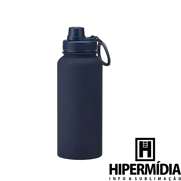 Garrafa Inox Térmica Polida Azul Escuro ML-6226 900ml
